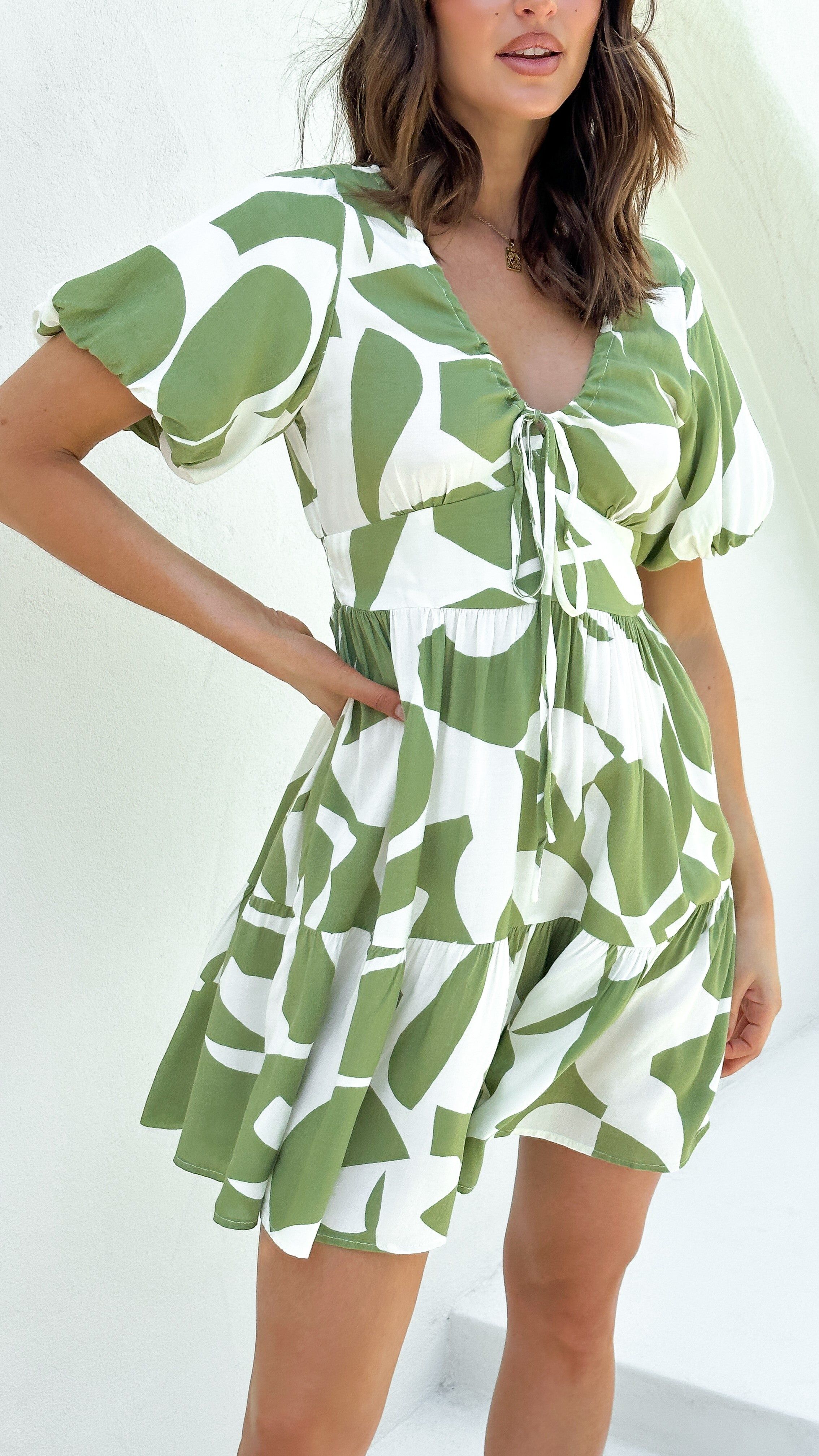 Barbalyn Mini Dress - Sage Print sold by Billy J product image thumbnail 4