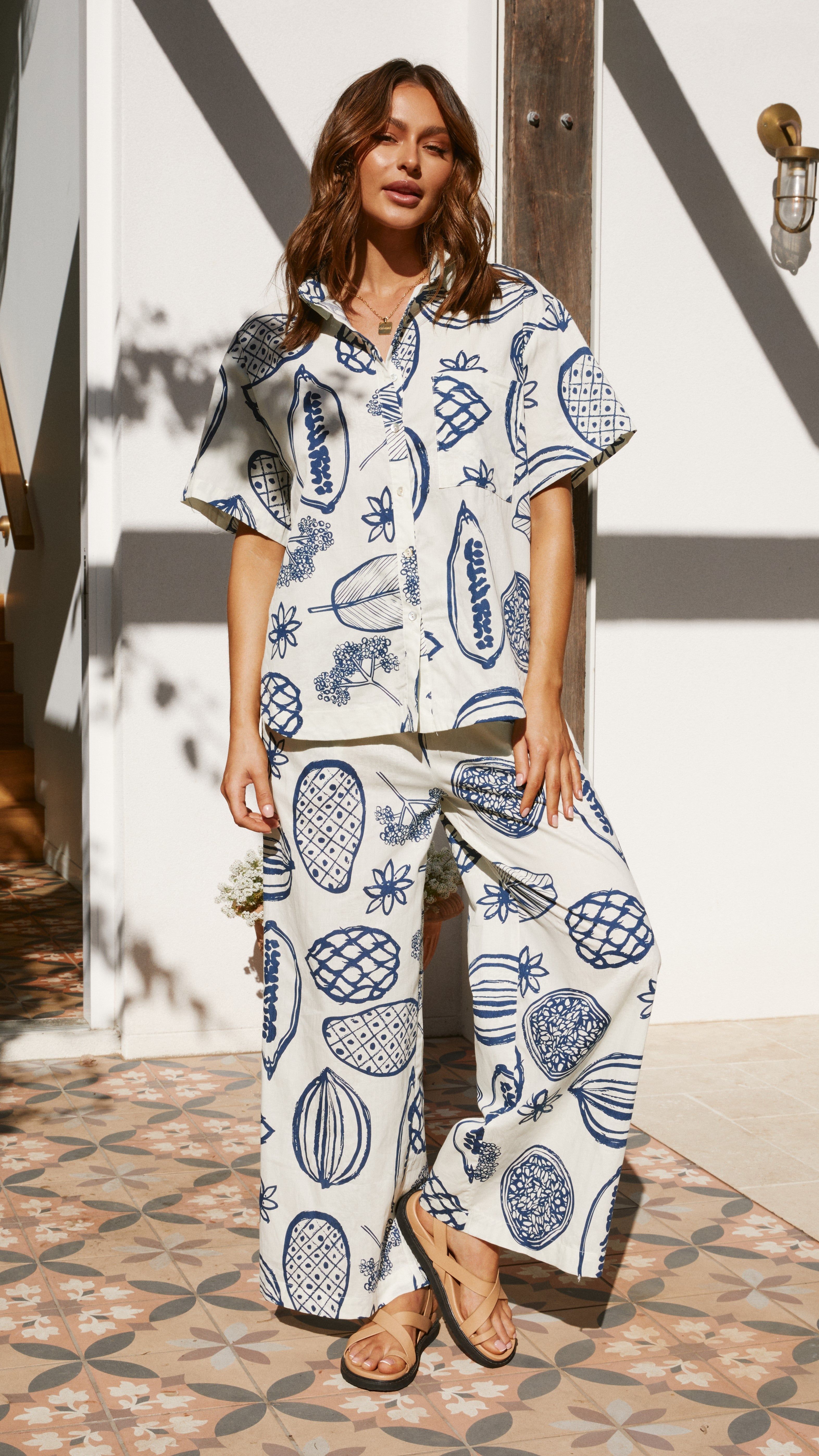 Holiday Top and Pants Set - Blue Print sold by Billy J