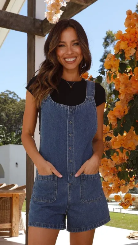Fadia Overalls - Dark Blue Denim sold by Billy J