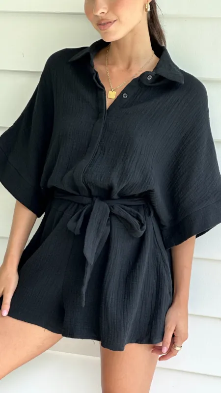 Terrali Playsuit - Black sold by Billy J