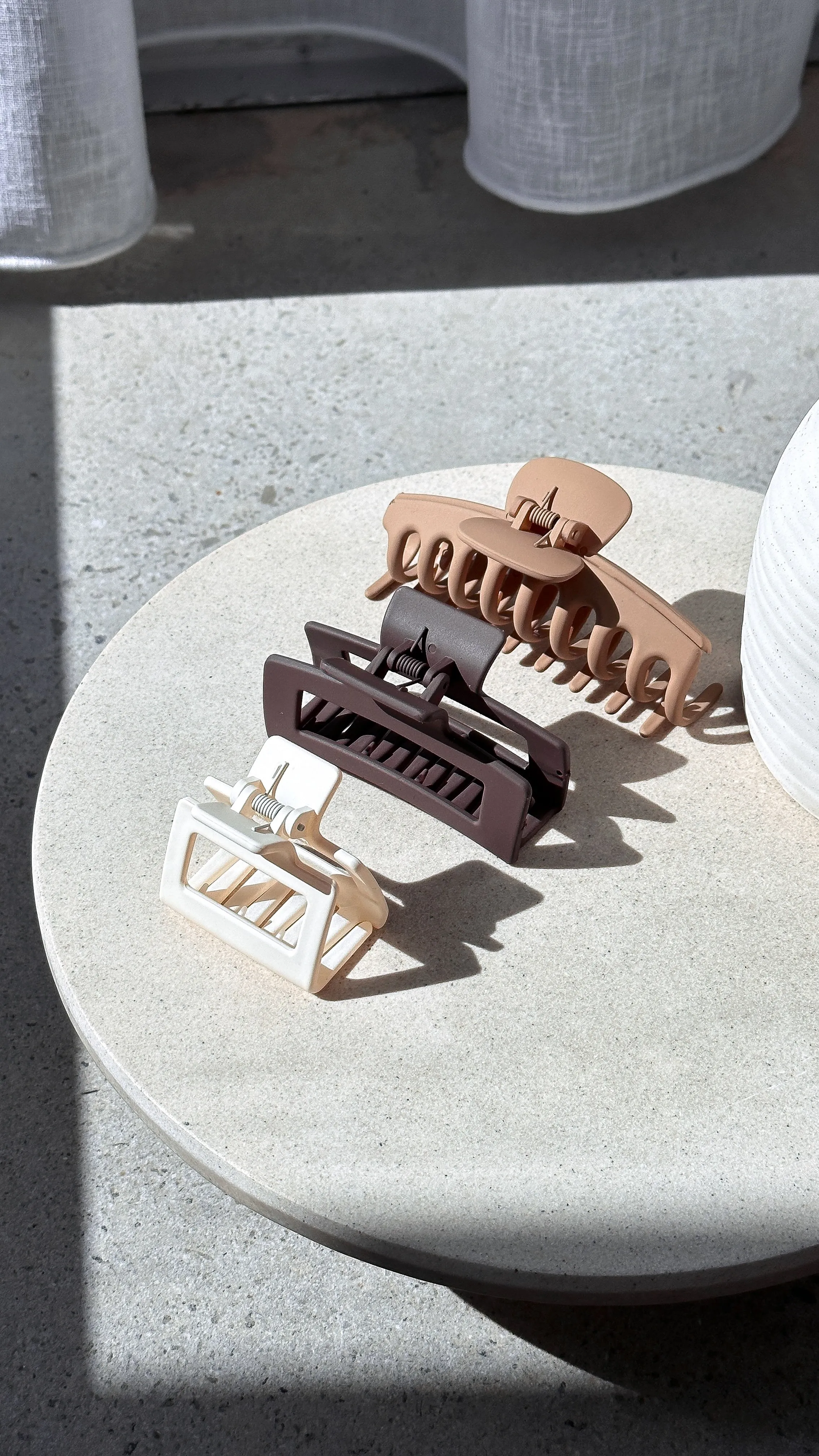 Larna 3 Pack Claw Clips - Brown/Latte/Cream sold by Billy J product image thumbnail 3