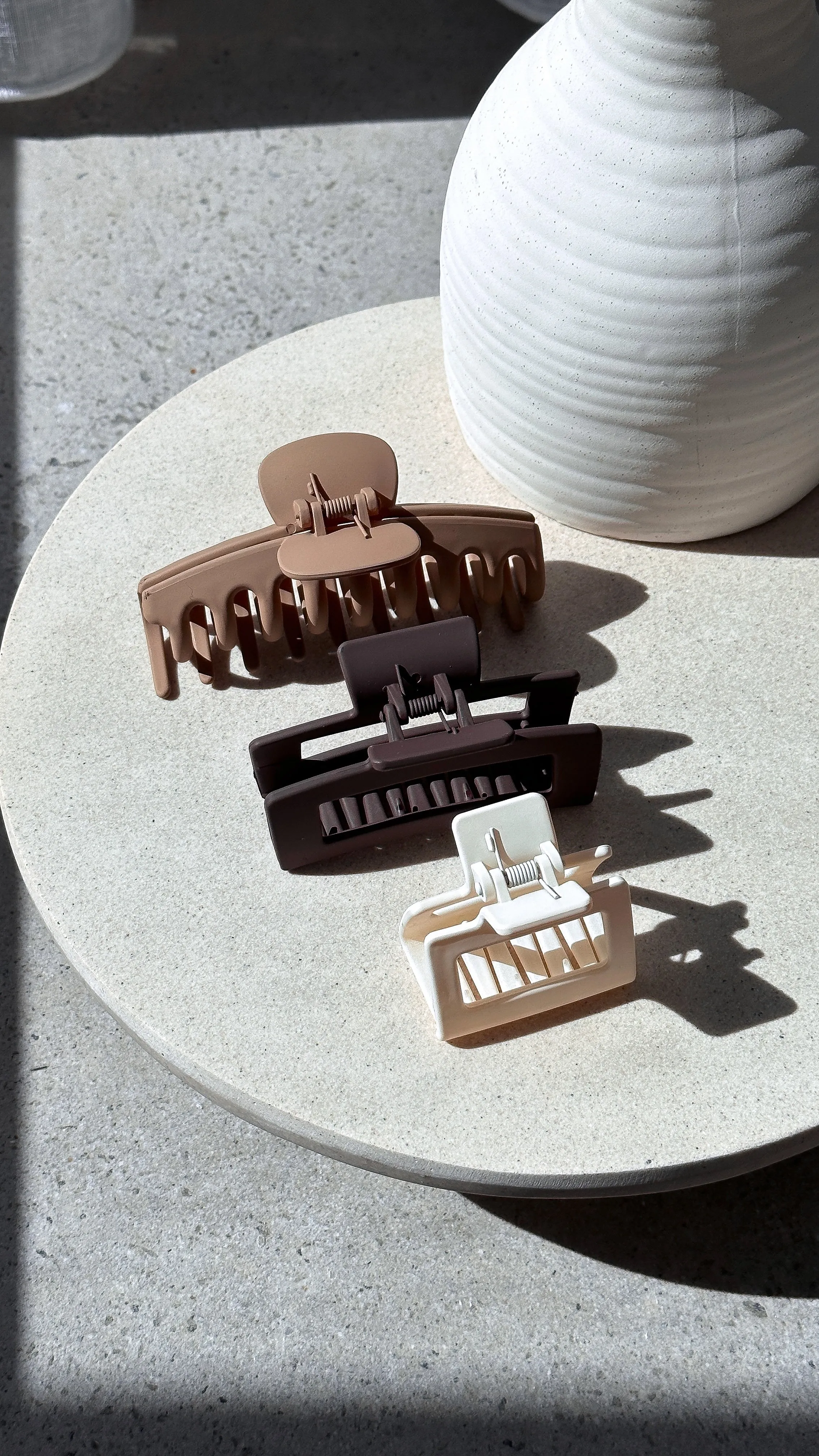 Larna 3 Pack Claw Clips - Brown/Latte/Cream sold by Billy J product image thumbnail 2