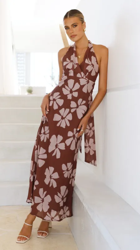 Vallissa Maxi Dress - Brown Floral sold by Billy J
