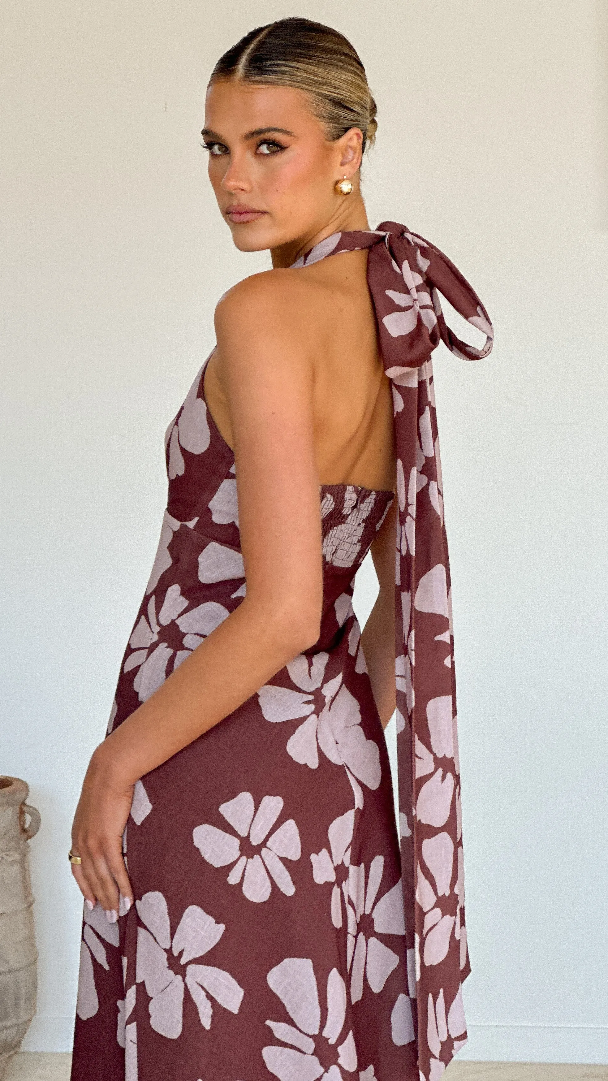 Vallissa Maxi Dress - Brown Floral sold by Billy J product image thumbnail 2
