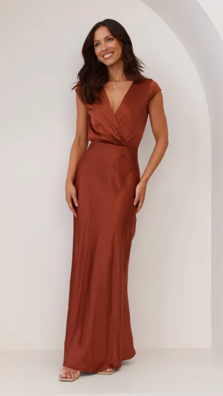 Selma Maxi Dress - Rust sold by Billy J