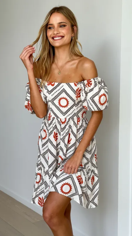 Marlene Mini Dress - Rust/Brown sold by Billy J