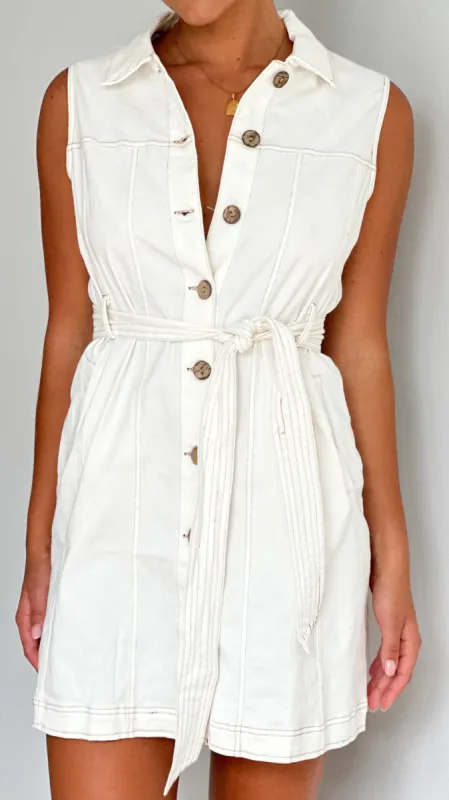 Wren Mini Dress - White sold by Billy J