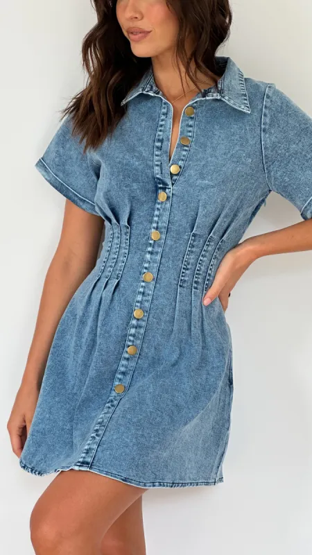 Dellah Mini Dress - Blue sold by Billy J