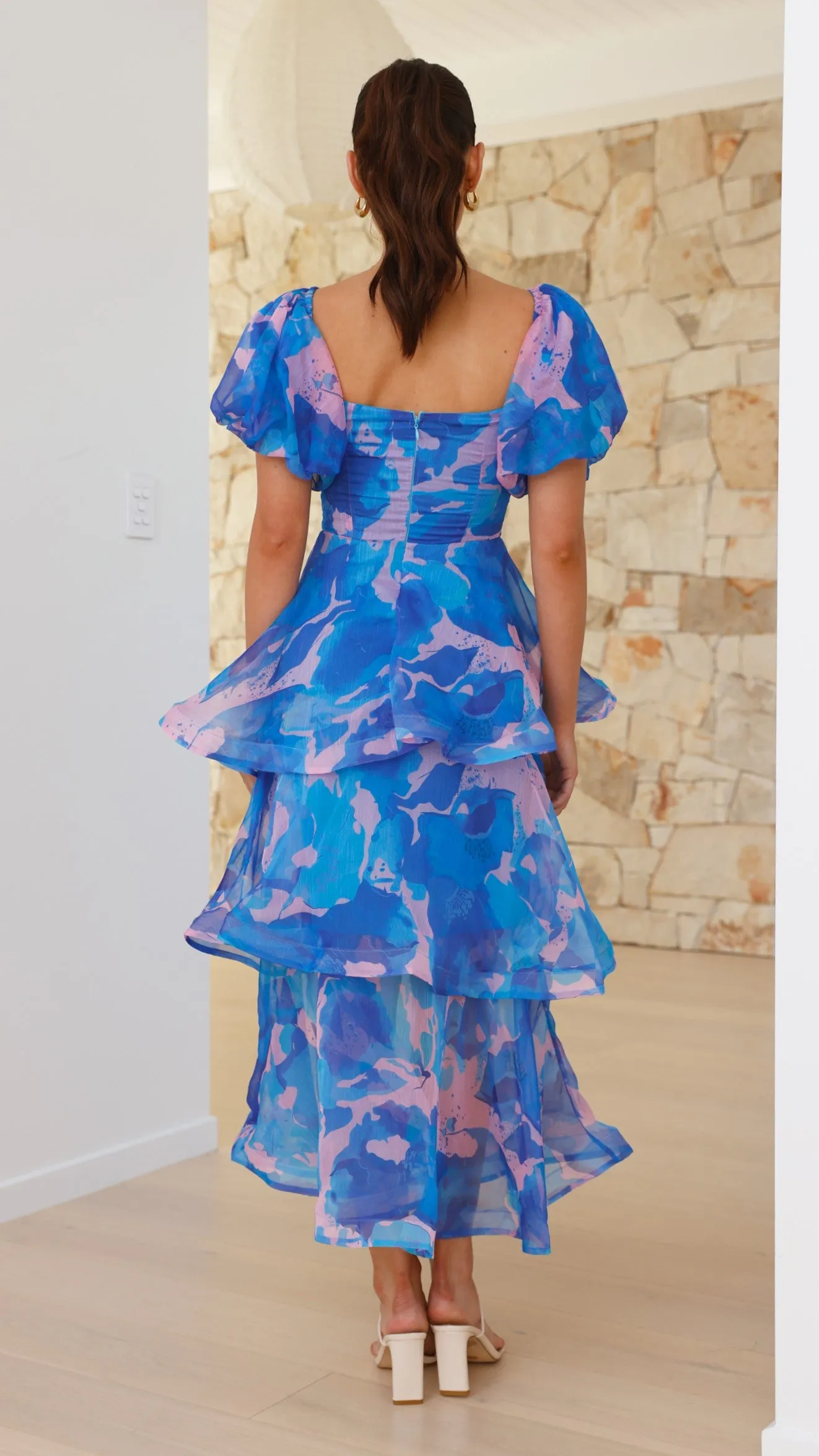 Casey Maxi Dress - Blue / Pink Print sold by Billy J product image thumbnail 3
