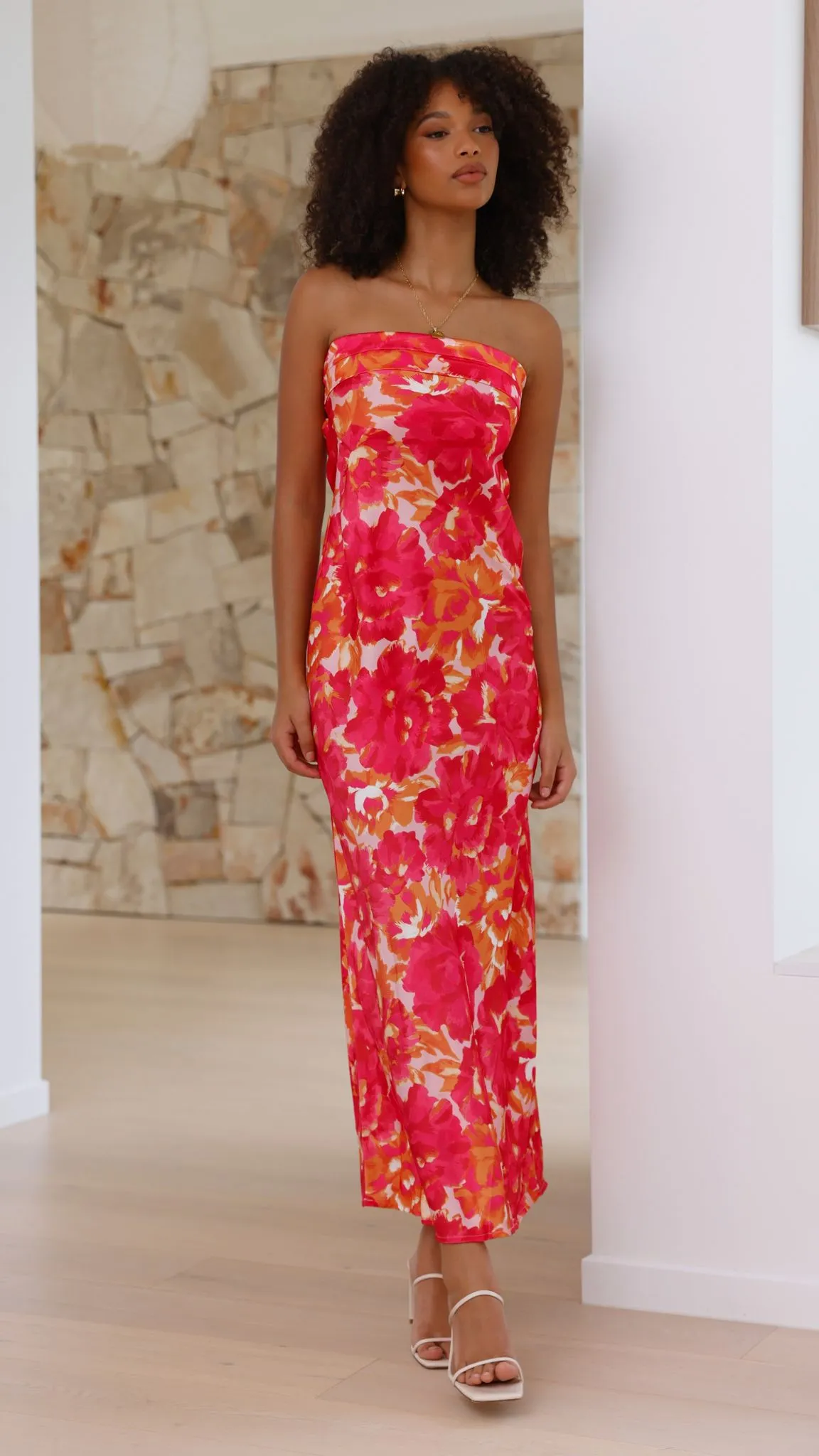 Miya Maxi Dress - Pink/Red Floral sold by Billy J product image thumbnail 5
