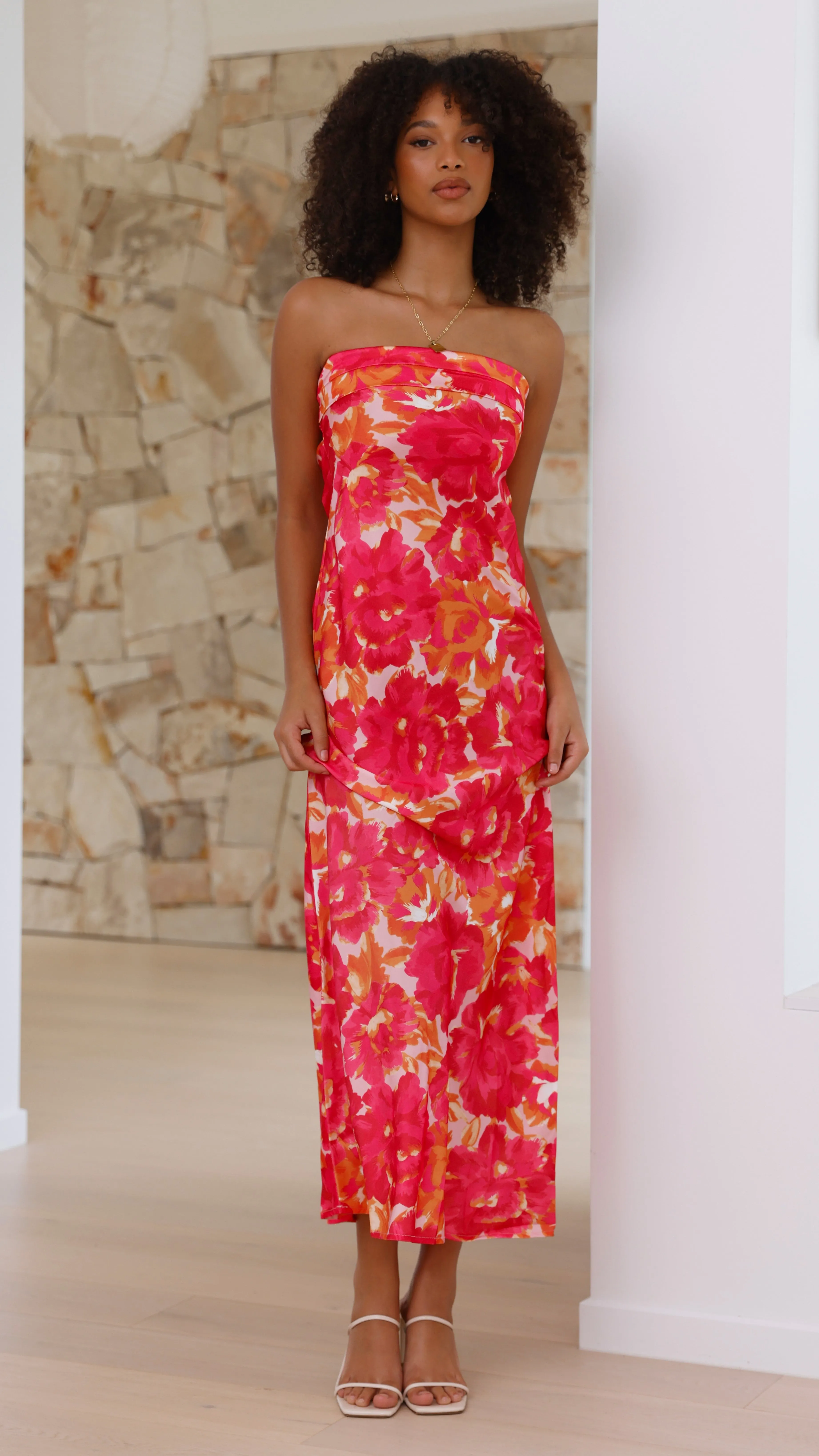 Miya Maxi Dress - Pink/Red Floral sold by Billy J product image thumbnail 2