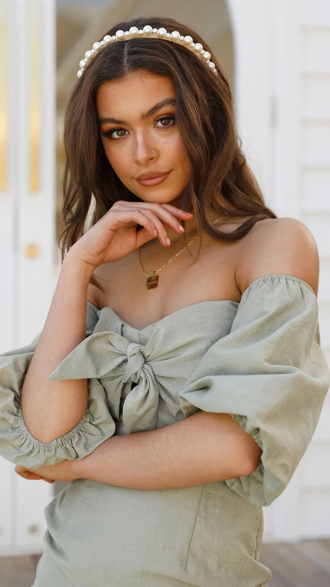 Pearla Headpiece - Pearl & Gold sold by Billy J product image thumbnail 4