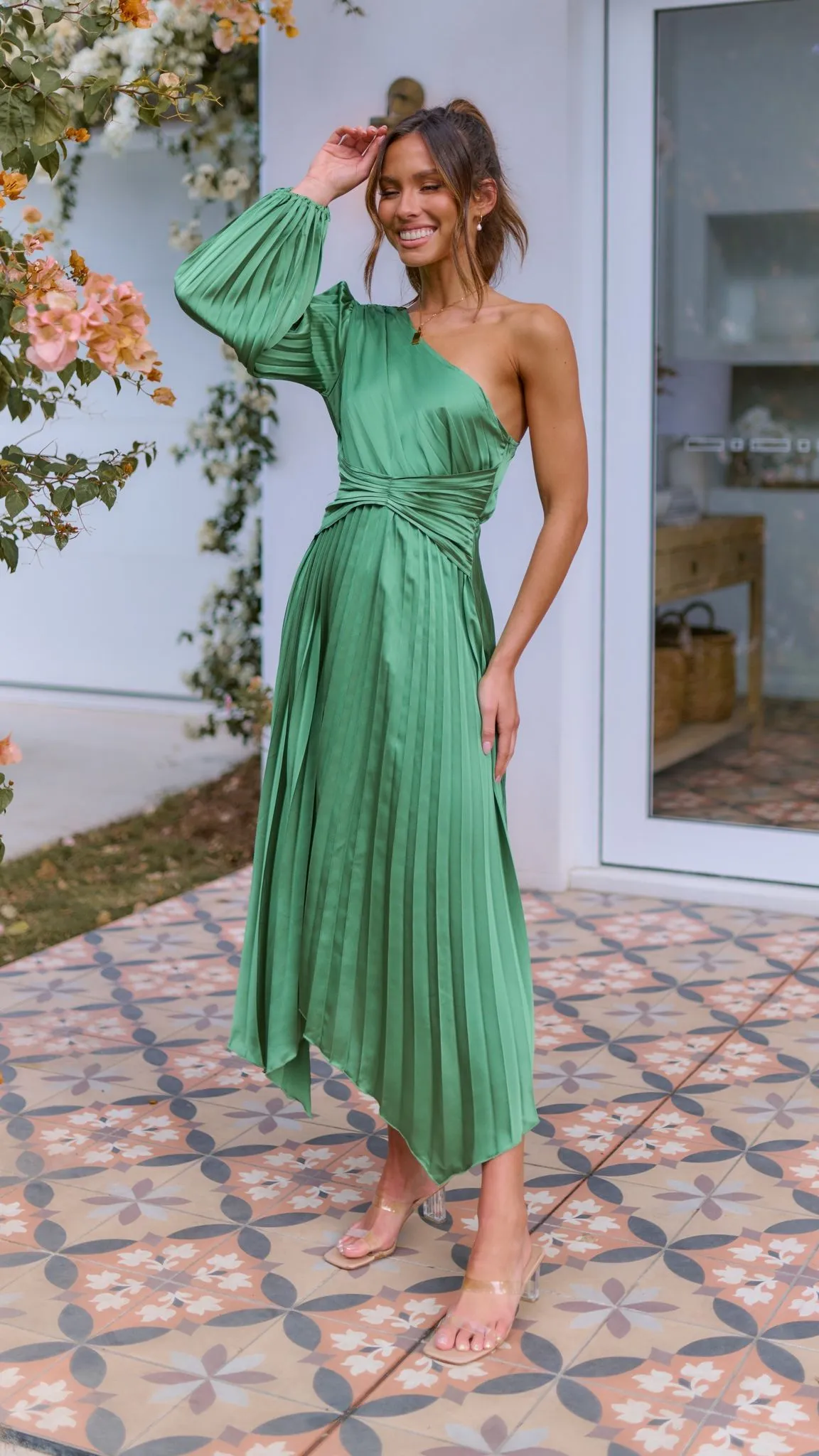 Brooklyn One Shoulder Midi Dress - Green sold by Billy J product image thumbnail 2