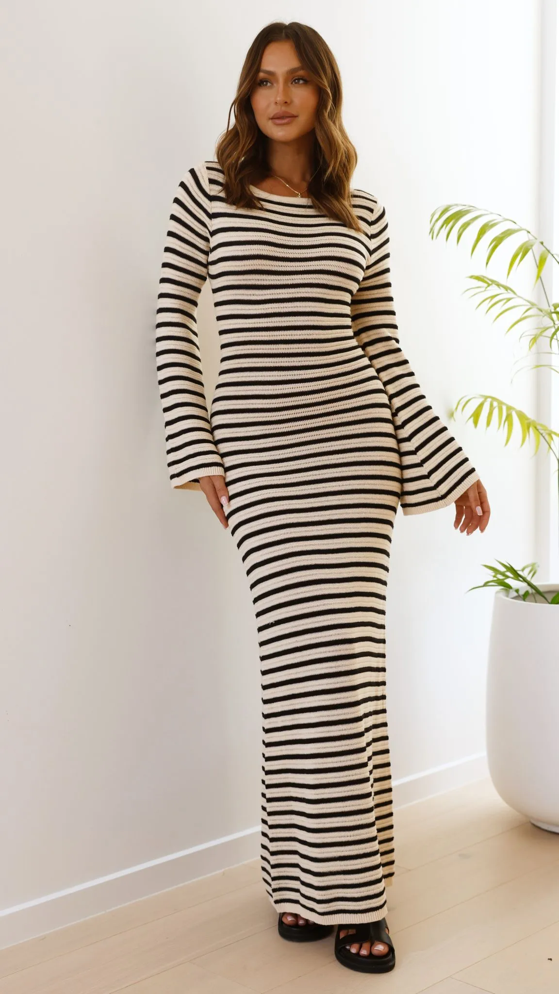 Cherie Knit Maxi Dress - Sand / Black sold by Billy J product image thumbnail 5
