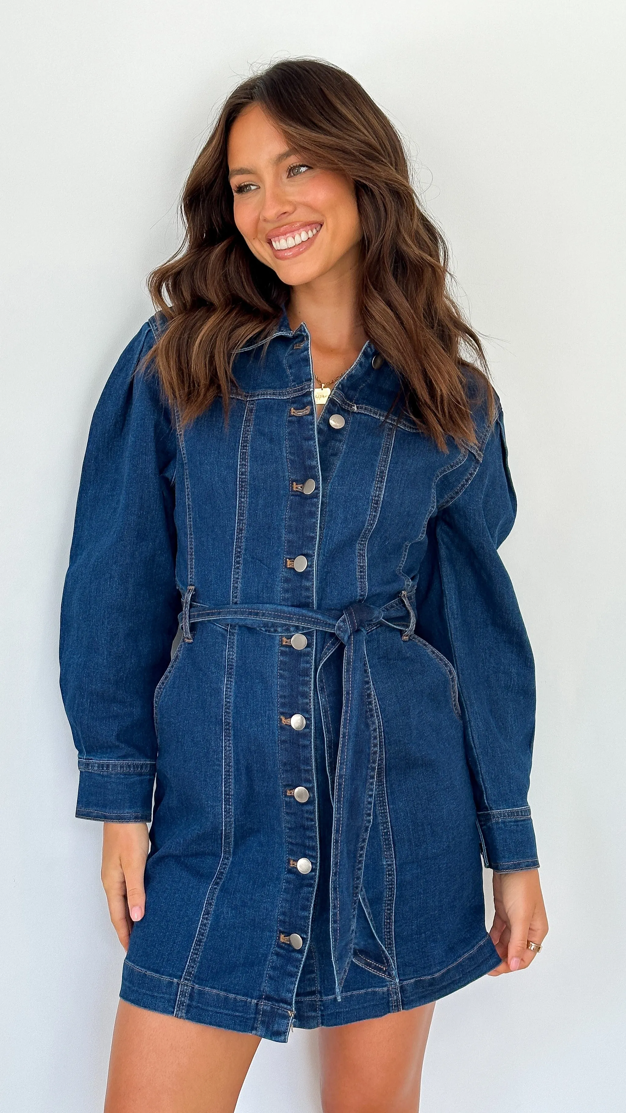 Margie Denim Mini Dress - Indigo sold by Billy J