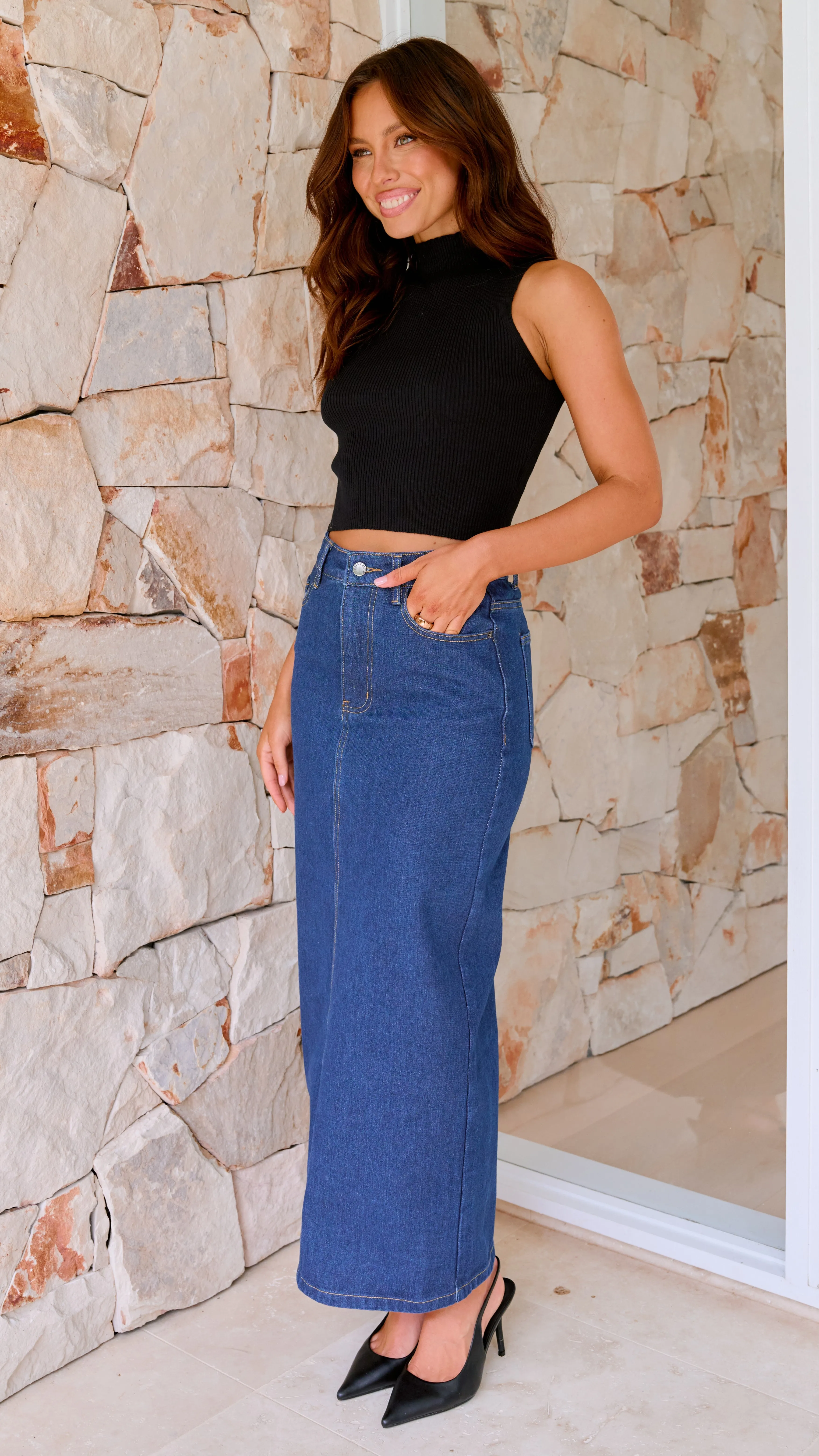 Fiona Denim Maxi Skirt - Indigo sold by Billy J product image thumbnail 5