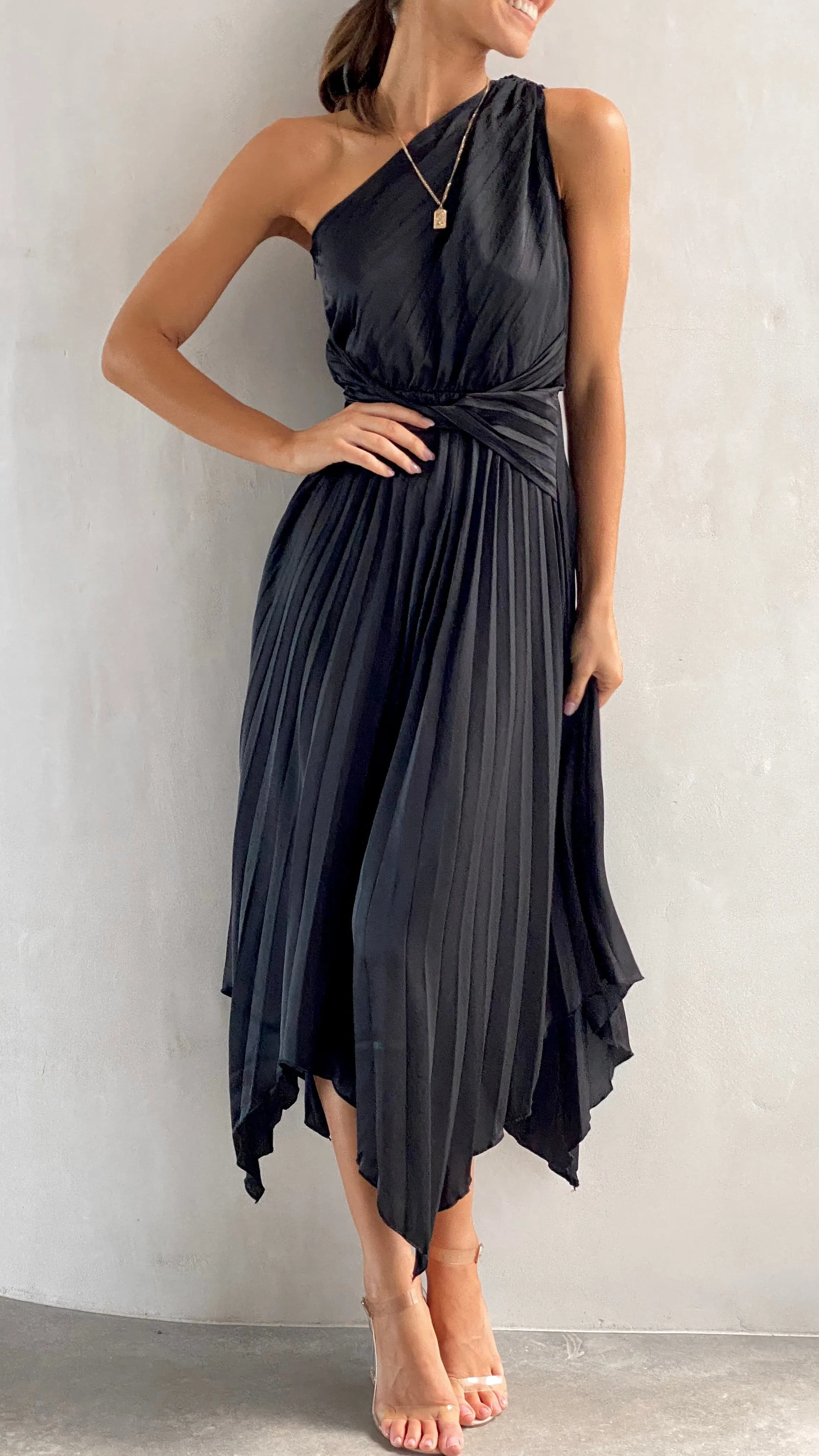 Cali One Shoulder Midi Dress - Black sold by Billy J product image thumbnail 2