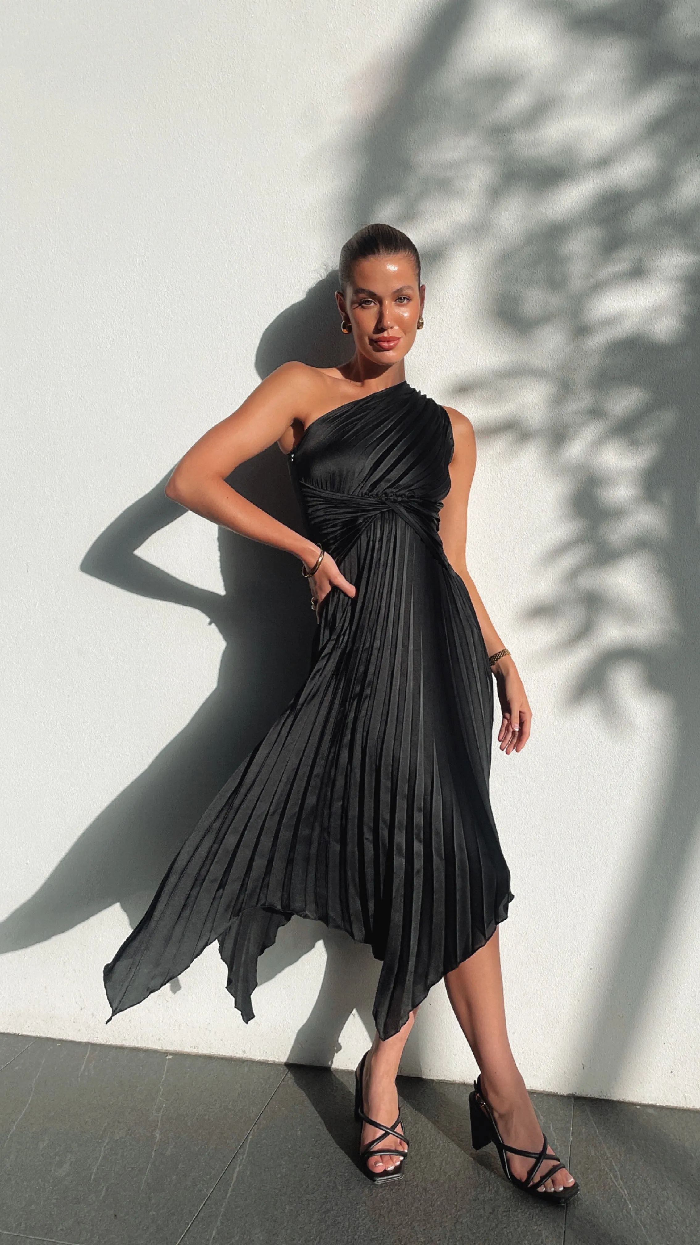 Cali One Shoulder Midi Dress - Black sold by Billy J product image thumbnail 3