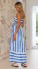 Mirabel Maxi Dress - Blue Stripe sold by Billy J
