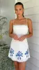 Daya Mini Dress - White / Blue sold by Billy J
