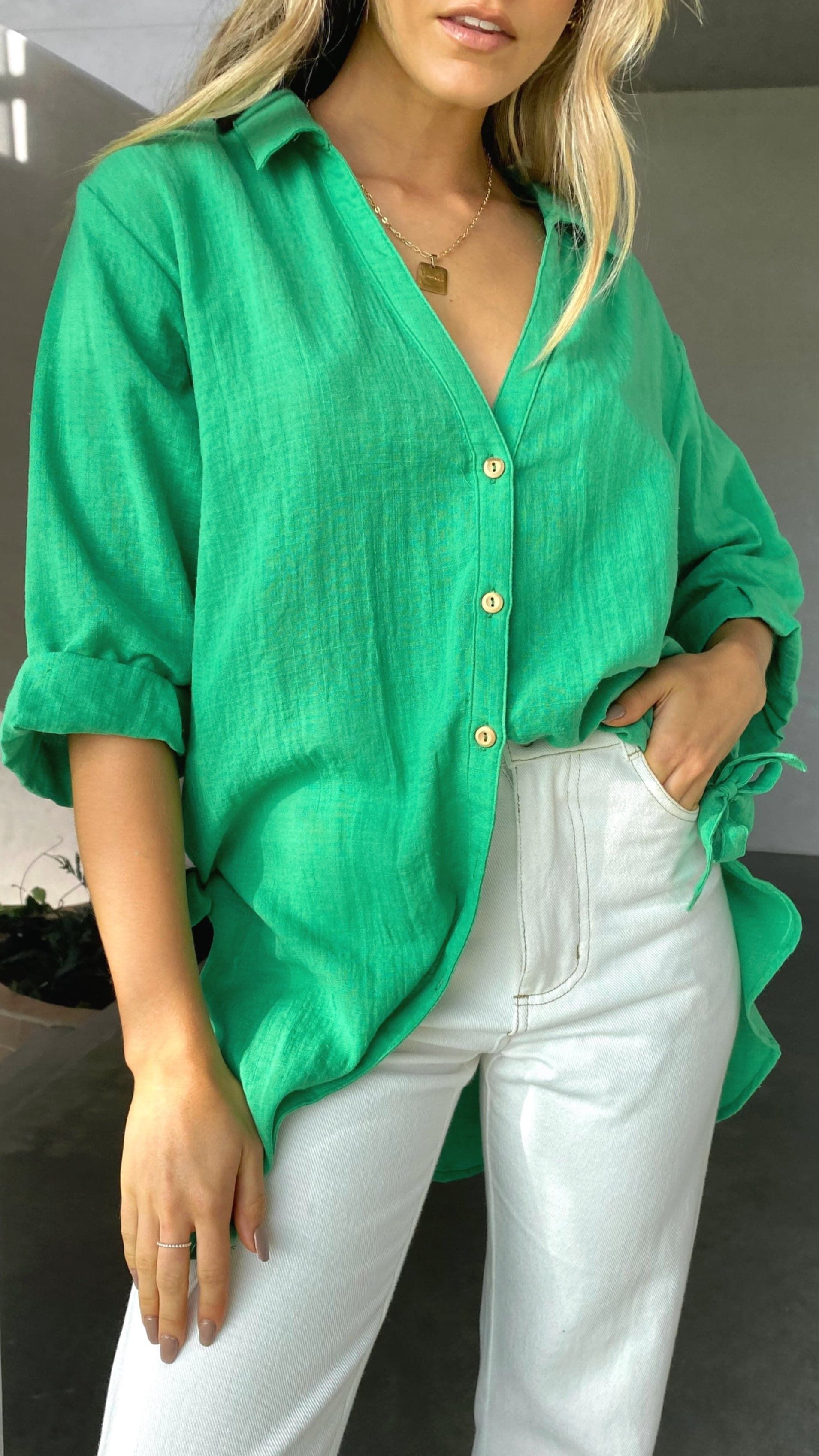 Vesper Short Sleeve Top - Green sold by Billy J