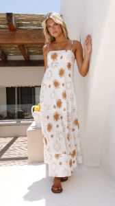 Bambina Maxi Dress - Tan / White sold by Billy J