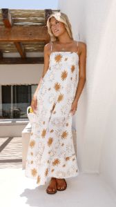 Bambina Maxi Dress - Tan / White sold by Billy J