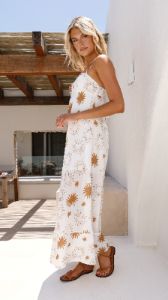 Bambina Maxi Dress - Tan / White sold by Billy J