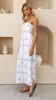 Nevada Strapless Dress - White/Blue sold by Billy J