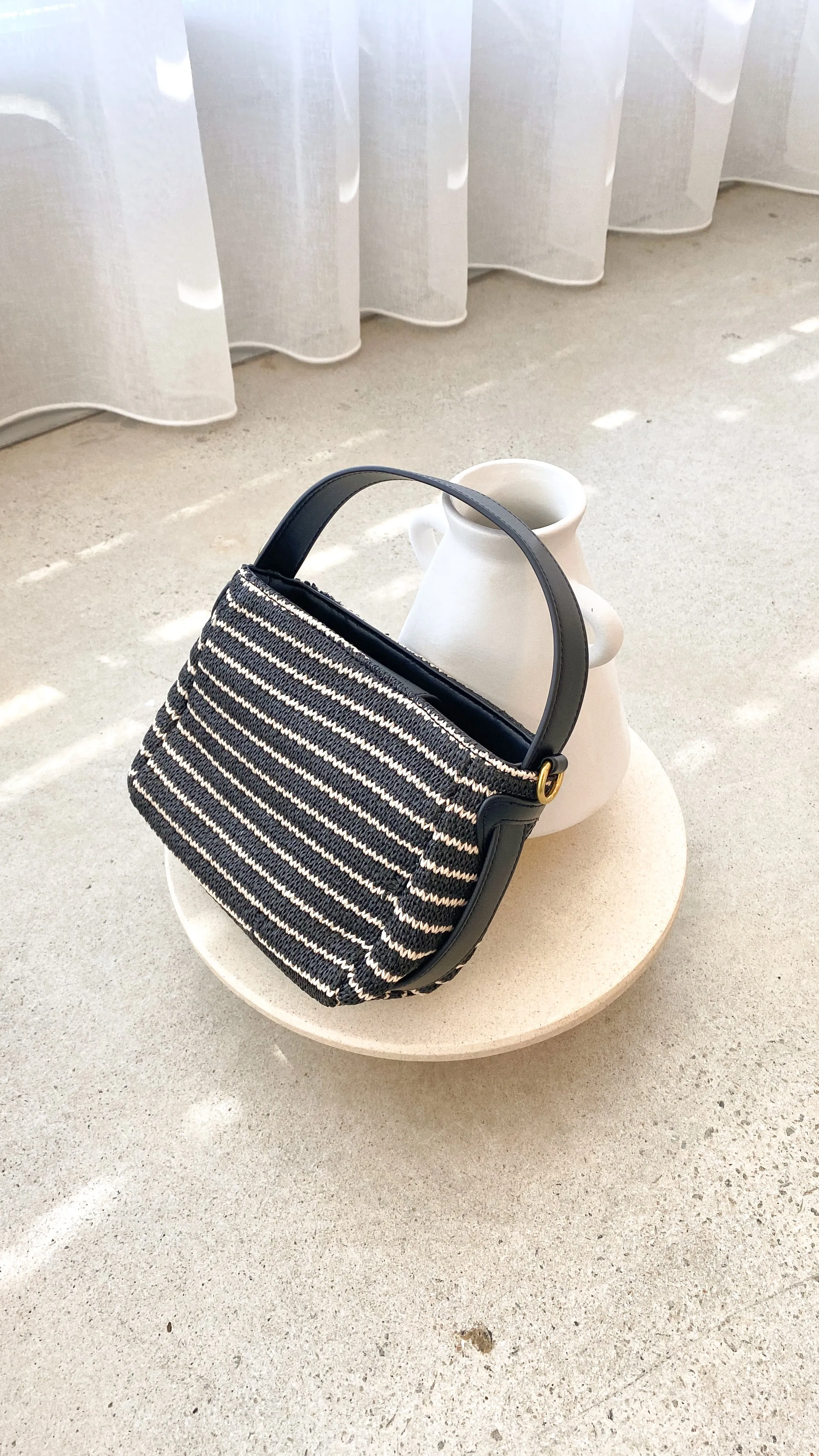 Lottie Woven Mini Handbag - Black/Natural sold by Billy J product image thumbnail 3