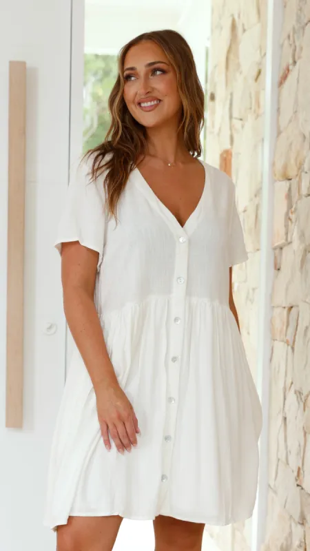 Courtney Mini Dress - White sold by Billy J