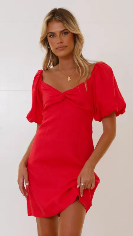 Dalila Mini Dress - Red sold by Billy J