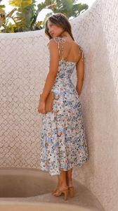 Tula Midi Dress - Blue Floral sold by Billy J