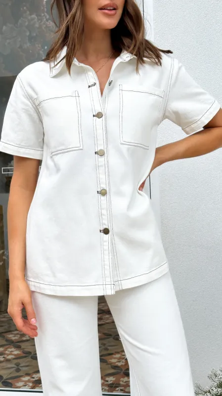 Badru Button Up Shirt - White Denim sold by Billy J