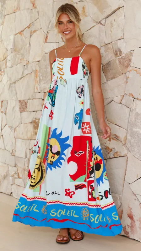 Dominica Maxi Dress - Blue Soliel sold by Billy J