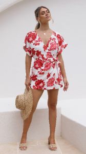 Haven Playsuit - Red Floral sold by Billy J