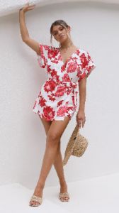 Haven Playsuit - Red Floral sold by Billy J