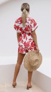 Haven Playsuit - Red Floral sold by Billy J