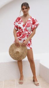 Haven Playsuit - Red Floral sold by Billy J
