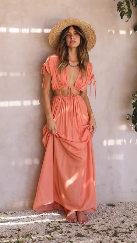 Marilyn Maxi Dress - Tangerine sold by Billy J