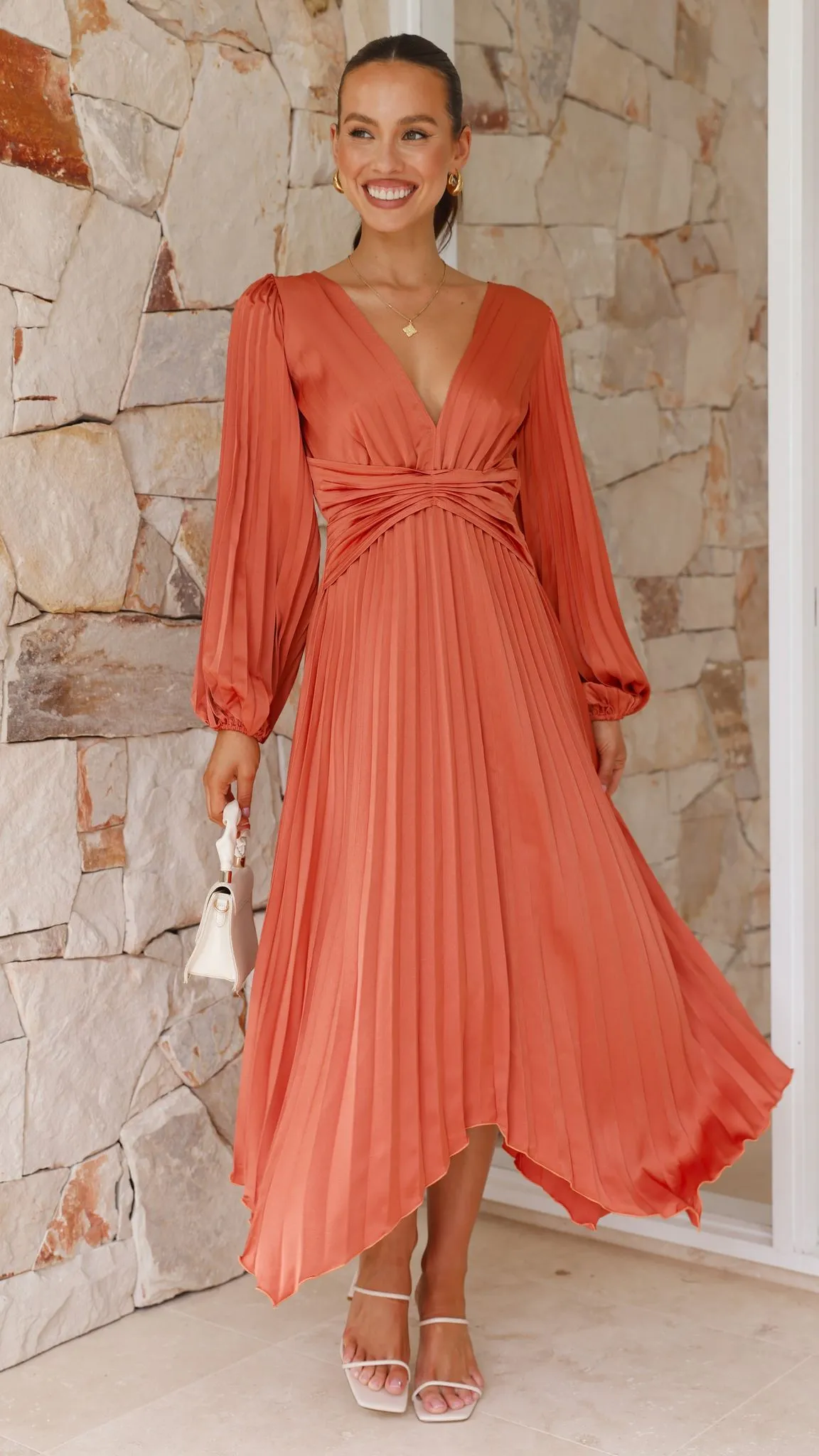 Angelina Midi Dress - Copper sold by Billy J