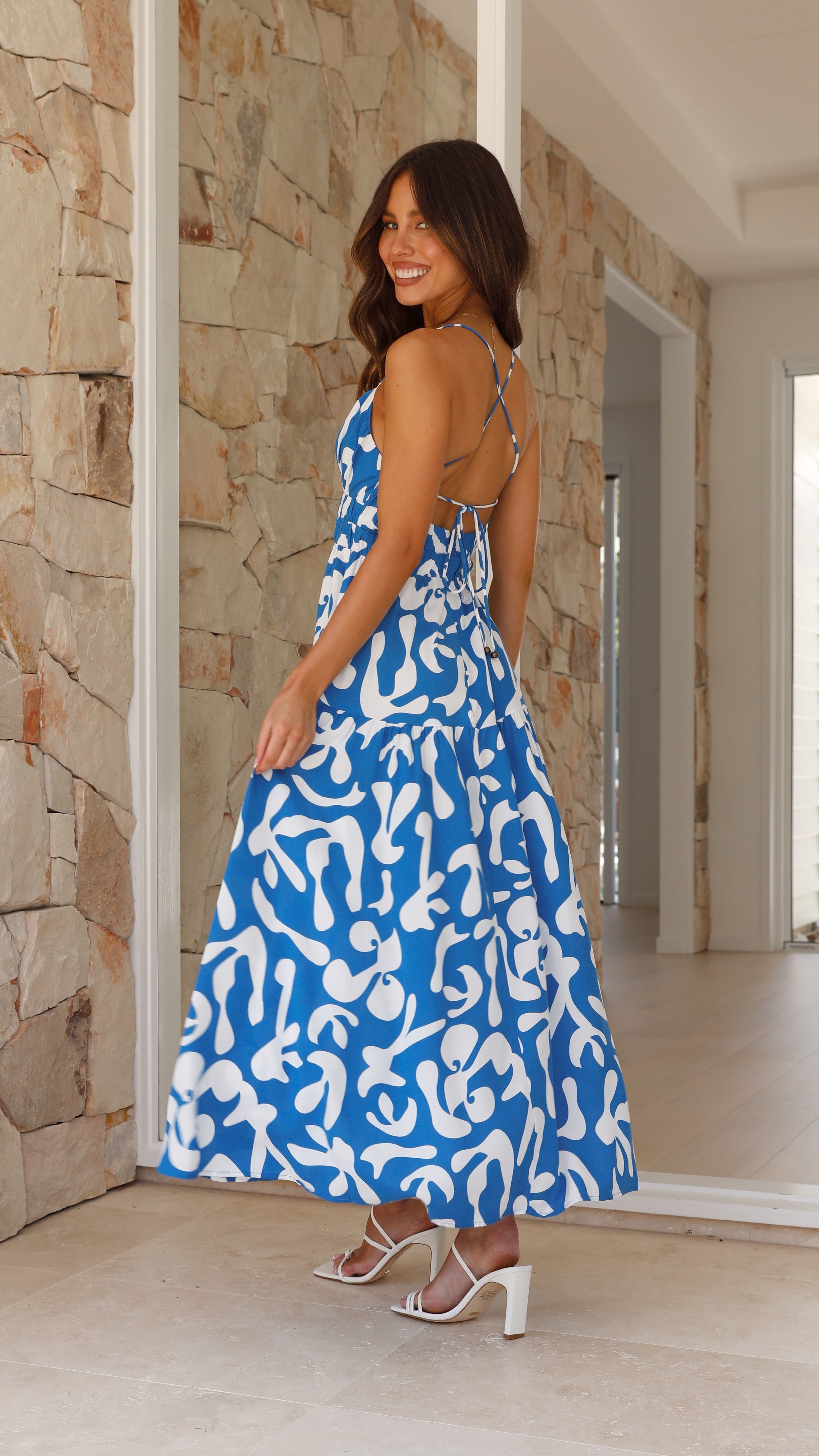 Cadilyn Maxi Dress - Blue Print sold by Billy J product image thumbnail 2