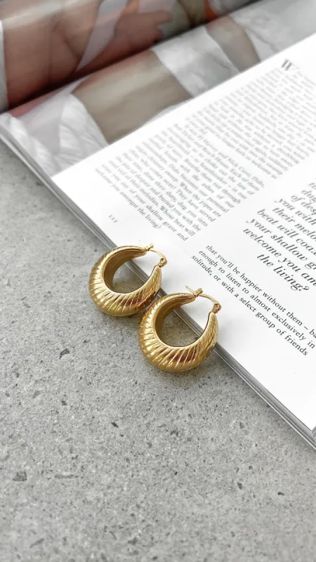 Lauren Coil Gold Plated Earrings - Gold sold by Billy J