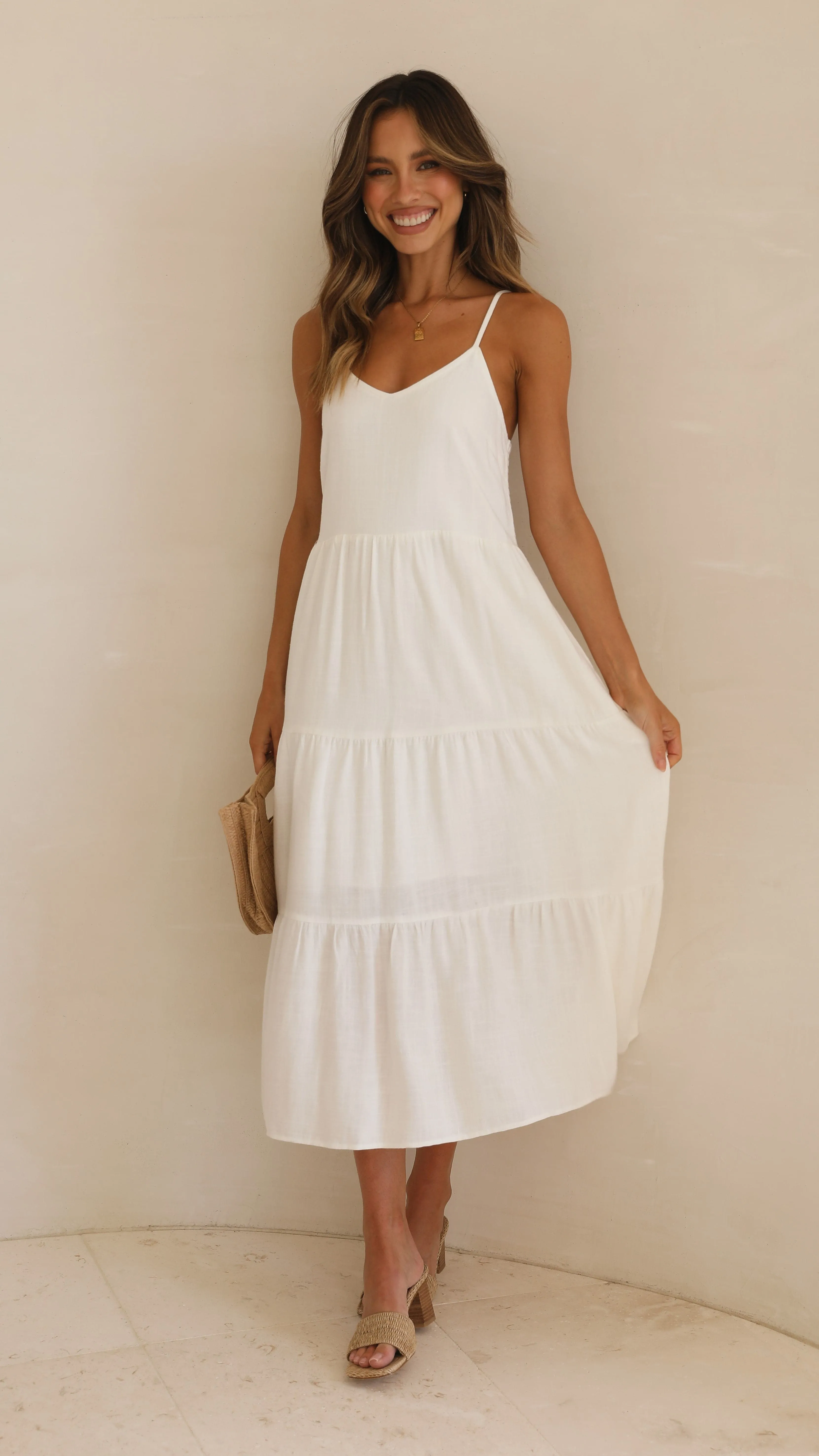 Zoey Midi Dress - White sold by Billy J product image thumbnail 3