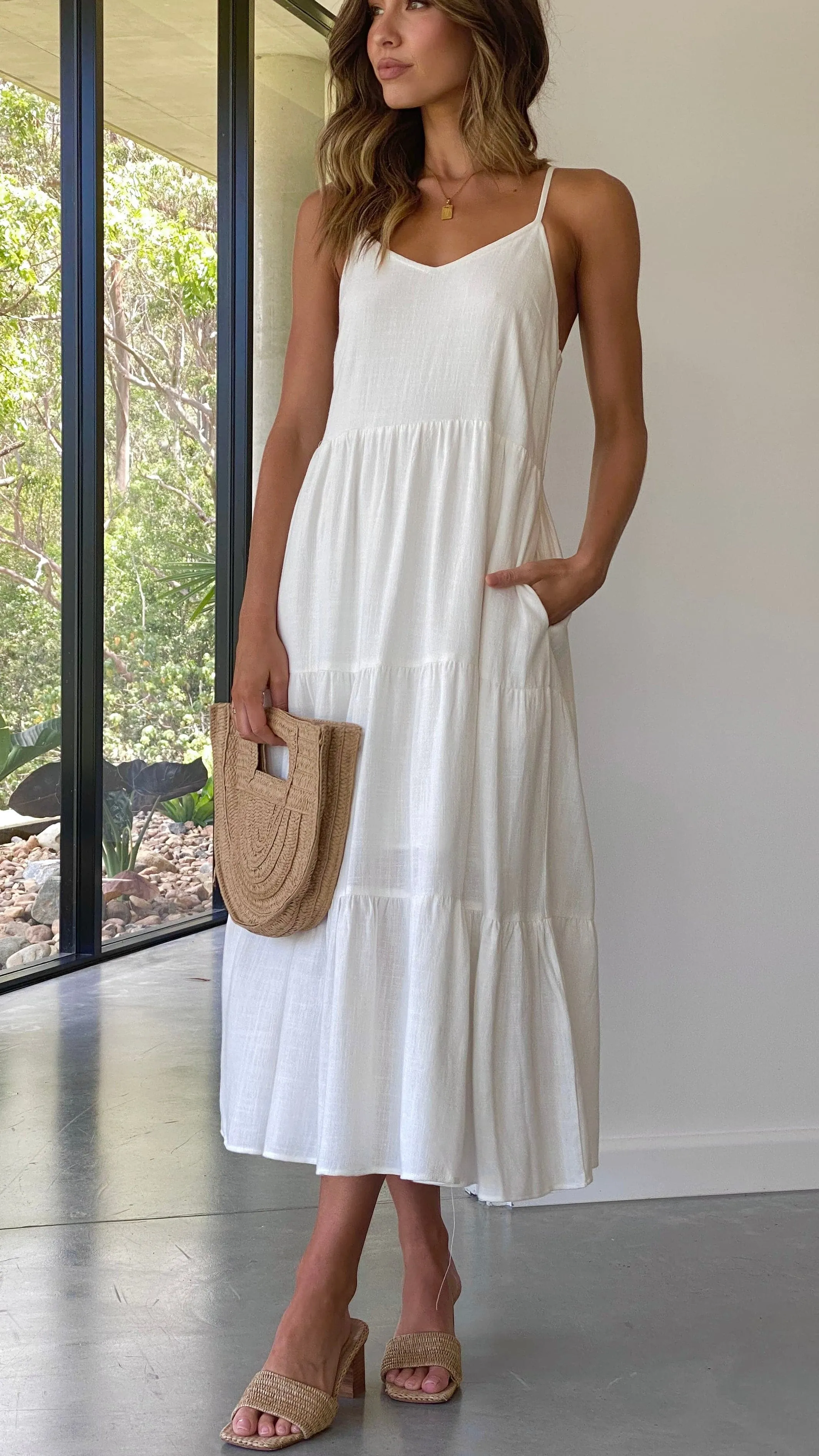 Zoey Midi Dress - White sold by Billy J product image thumbnail 2