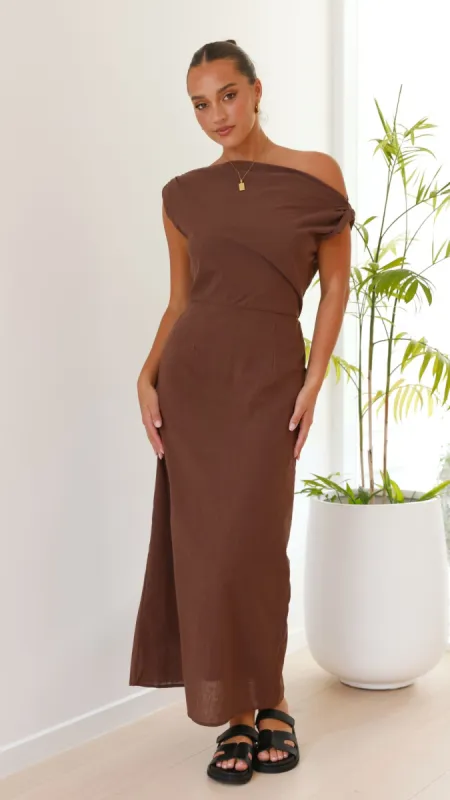 Luci Maxi Dress - Brown sold by Billy J