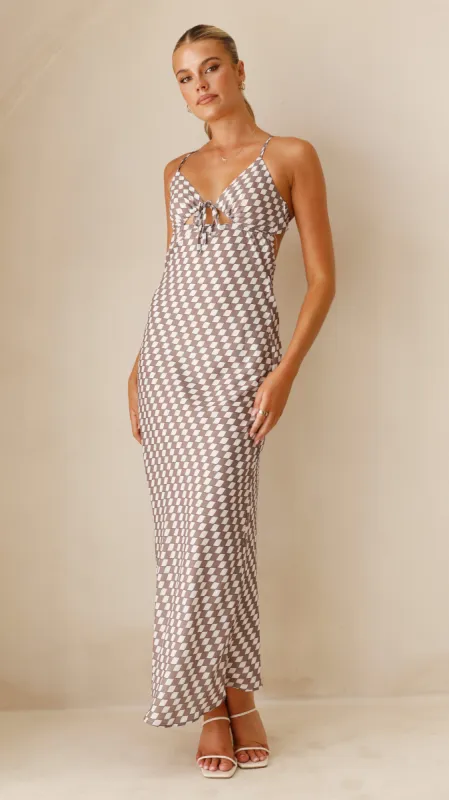 Mia Maxi Dress - Brown Geo sold by Billy J