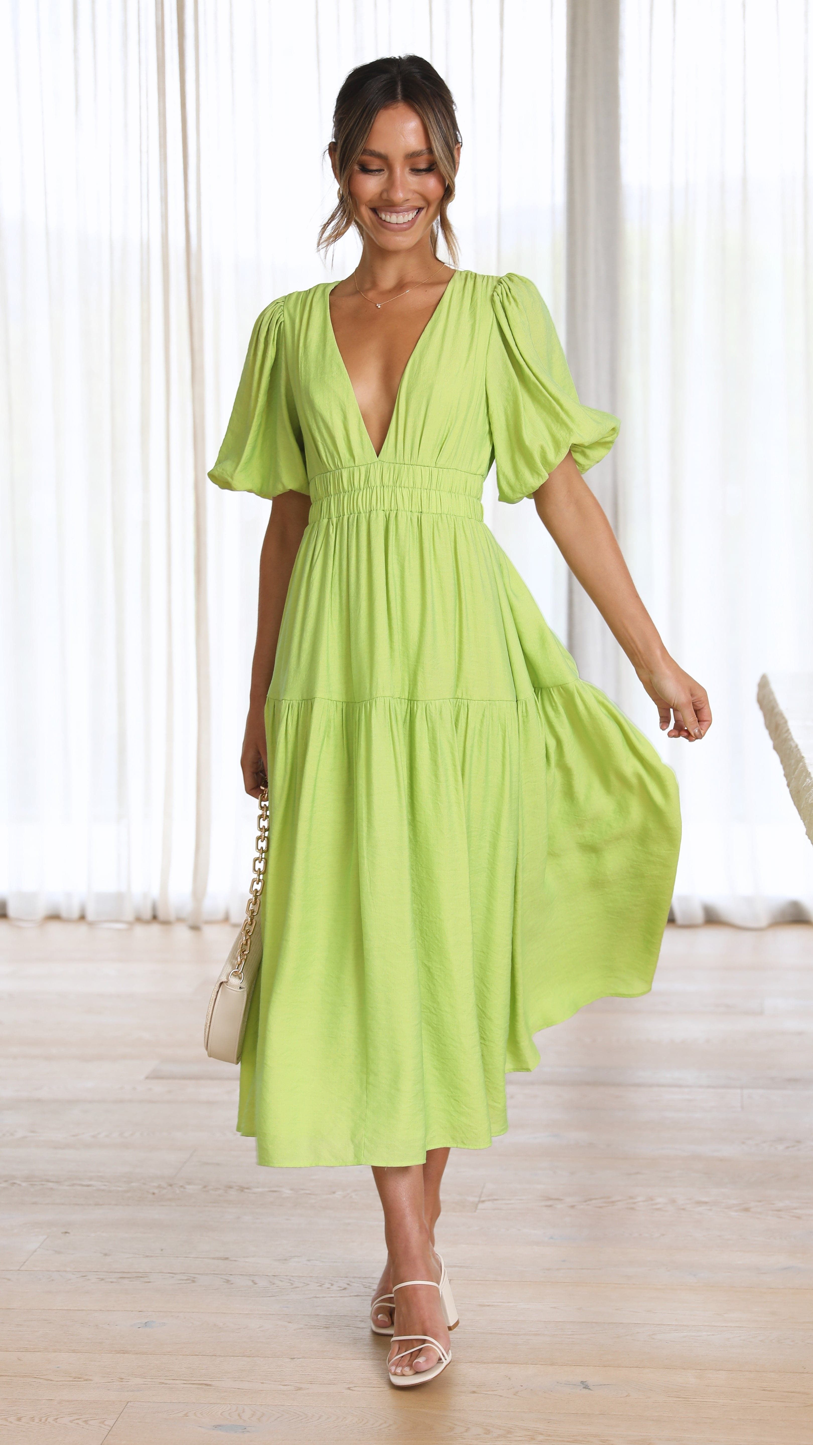 Erin Midi Dress - Lime sold by Billy J product image thumbnail 4