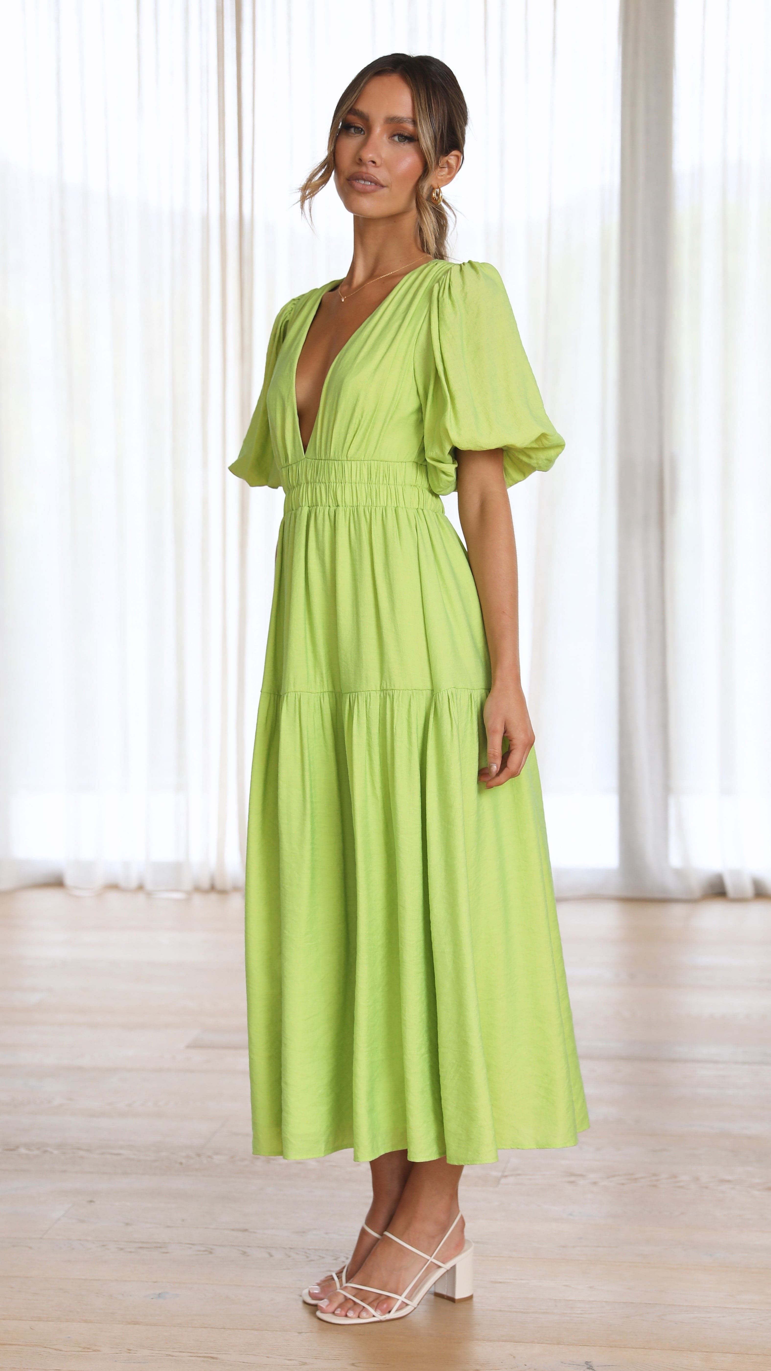 Erin Midi Dress - Lime sold by Billy J product image thumbnail 3
