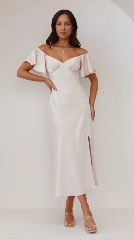 Louisa Midi Dress - Ivory sold by Billy J